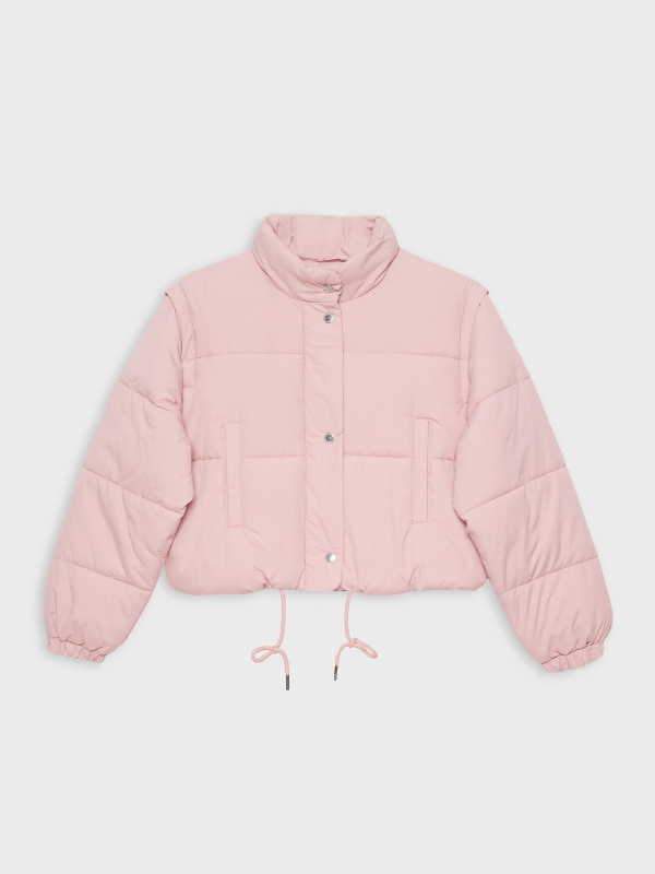  Padded cropped jacket pink front view