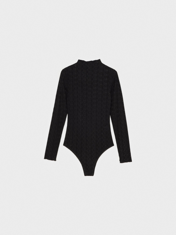  Openwork woven bodysuit black front view