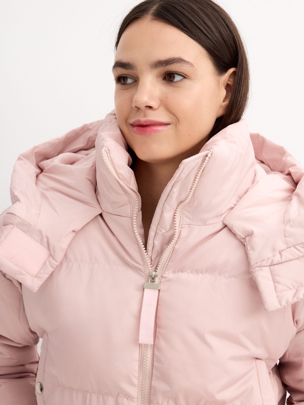 Regular quilted jacket light pink detail view