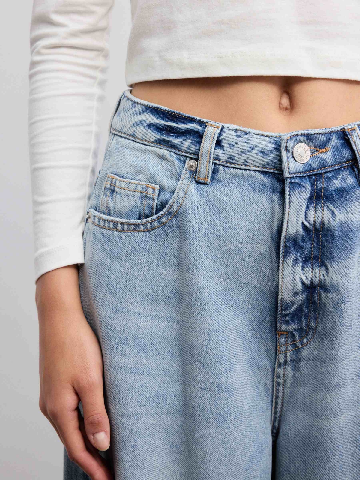  Jeans wide leg high rise light blue light blue