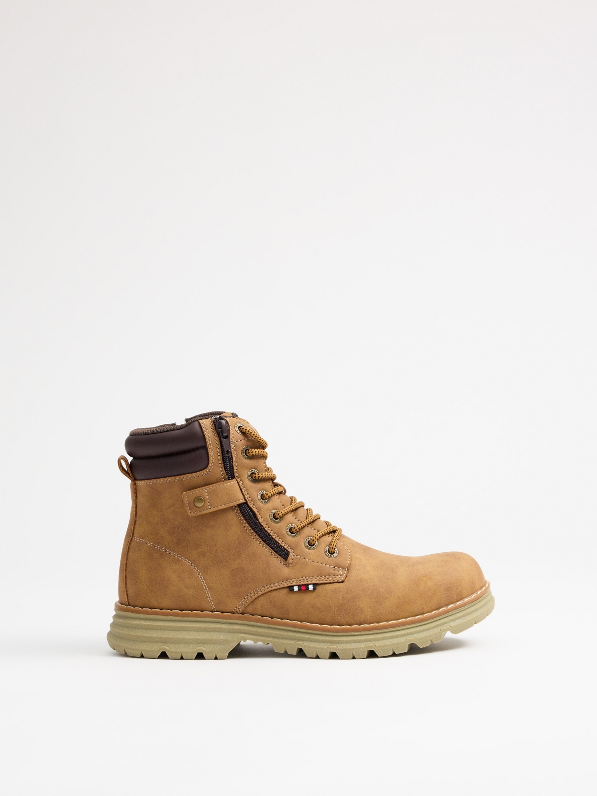 Mustard mountaineering boot yellow profile view