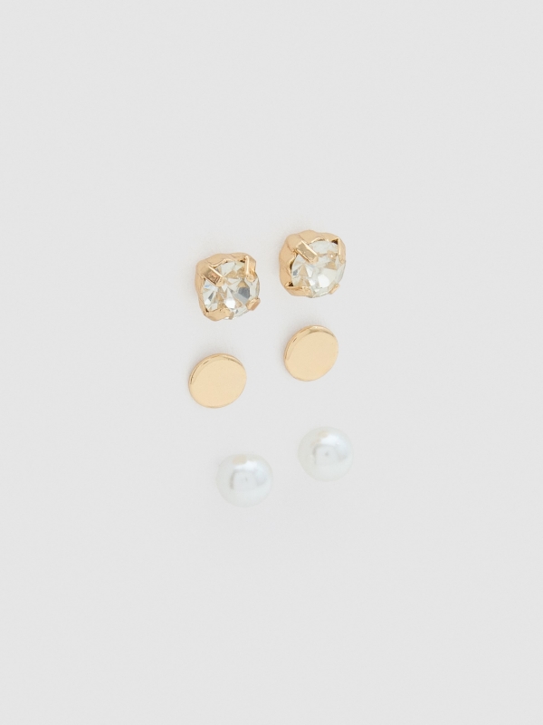 Set pendientes aro dorados pack 6 dorado/plateado vista general