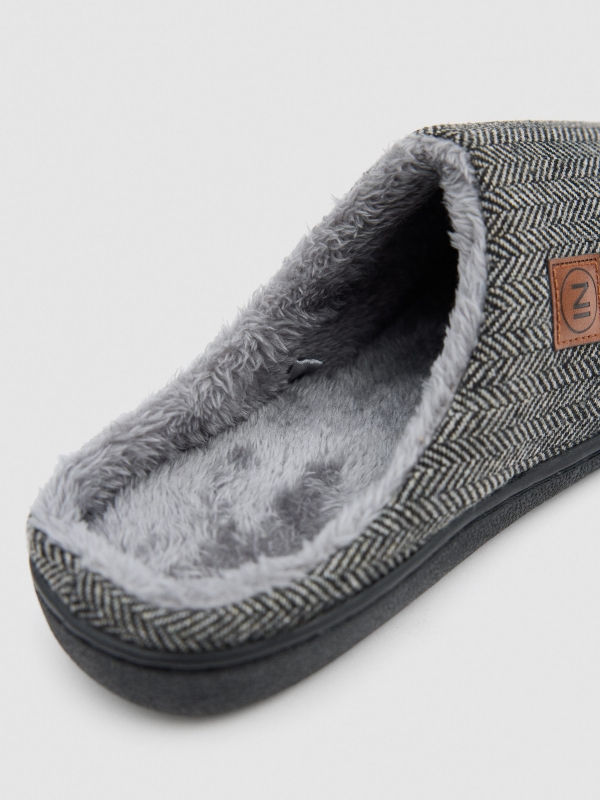 House slipper zigzag grey grey detail view