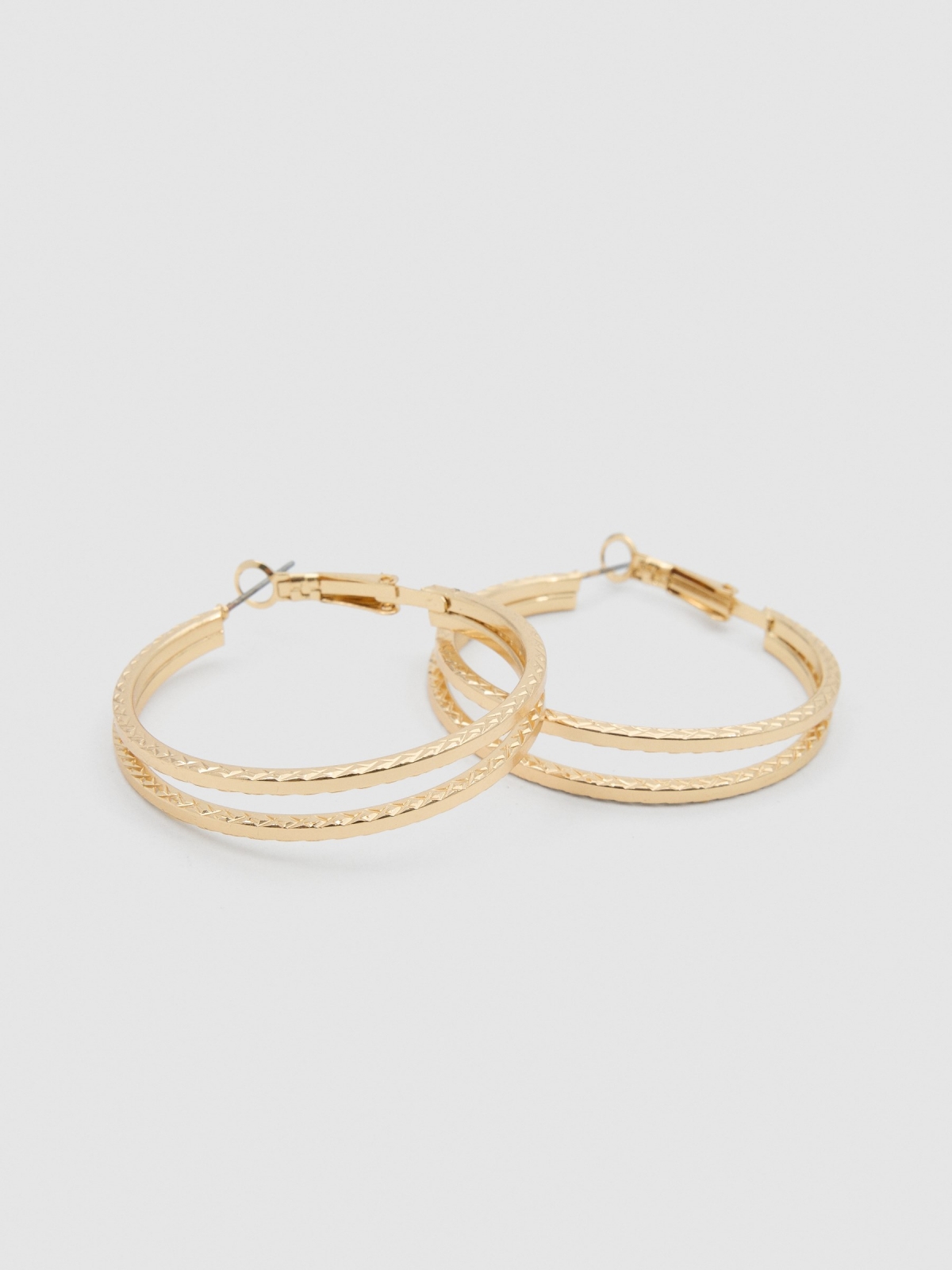 Gold plated earrings set 9 pack golden detail view