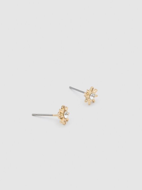 Gold plated earrings set 9 pack golden detail view