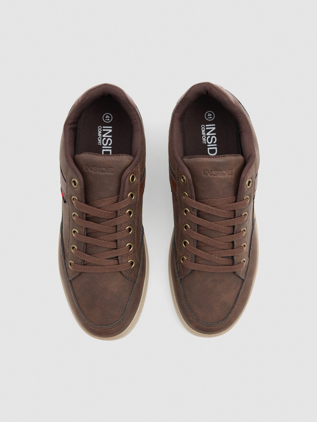 Brown casual sneaker brown detail view