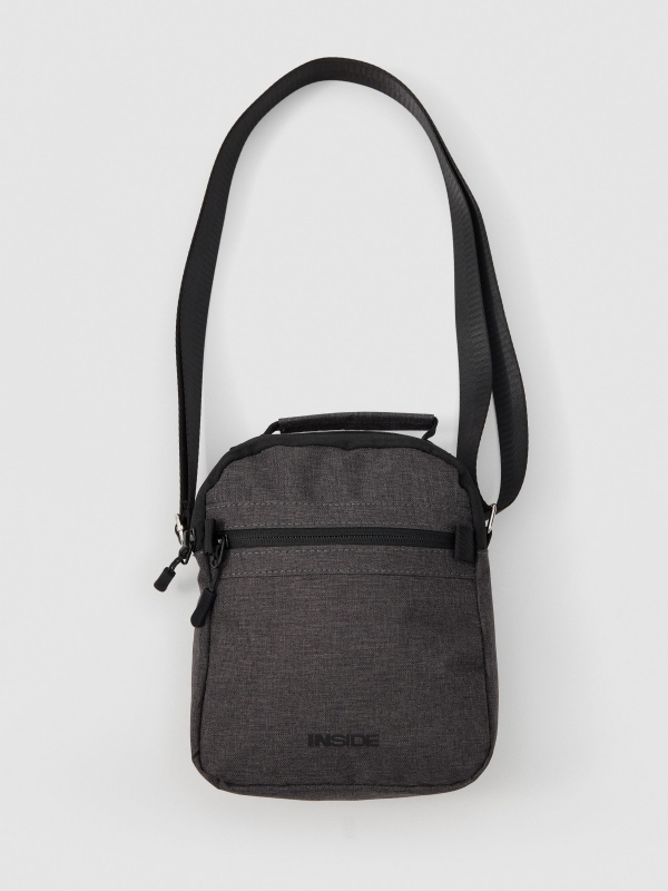 Crossbody bag with pockets grey general front view