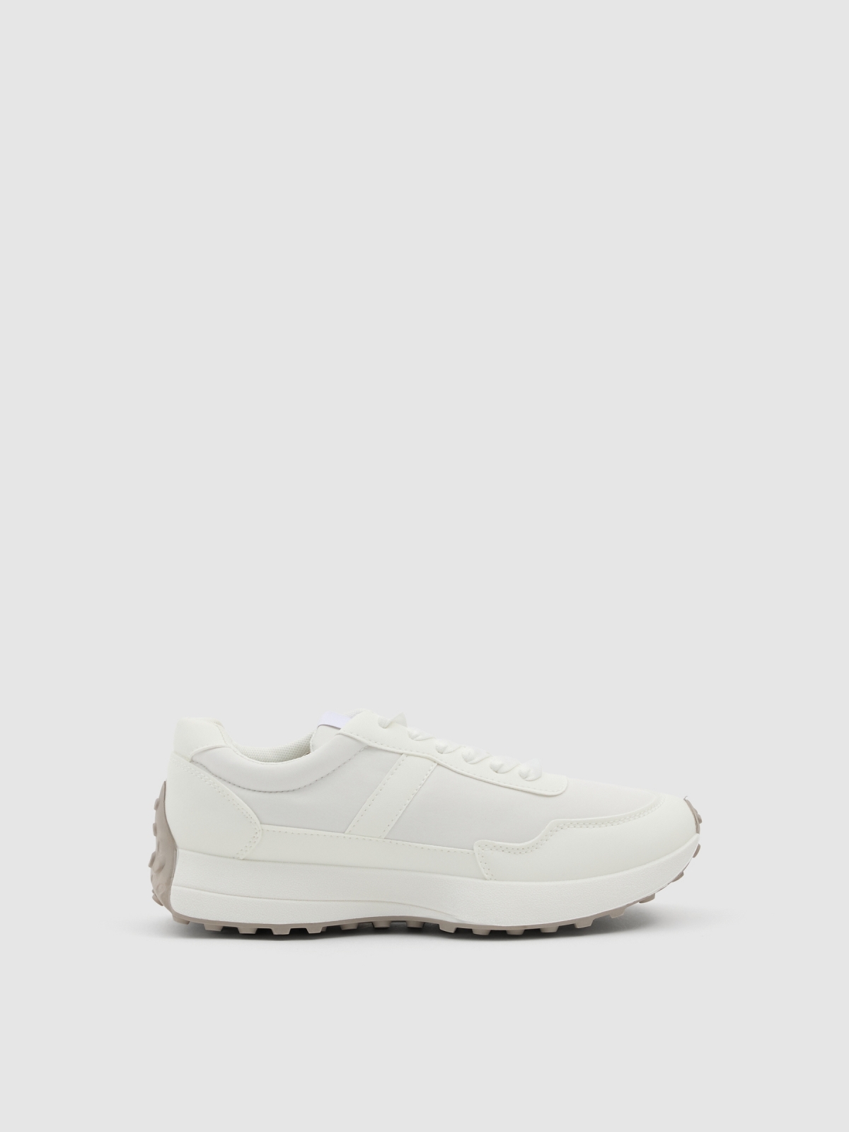 Nylon running shoes white profile view