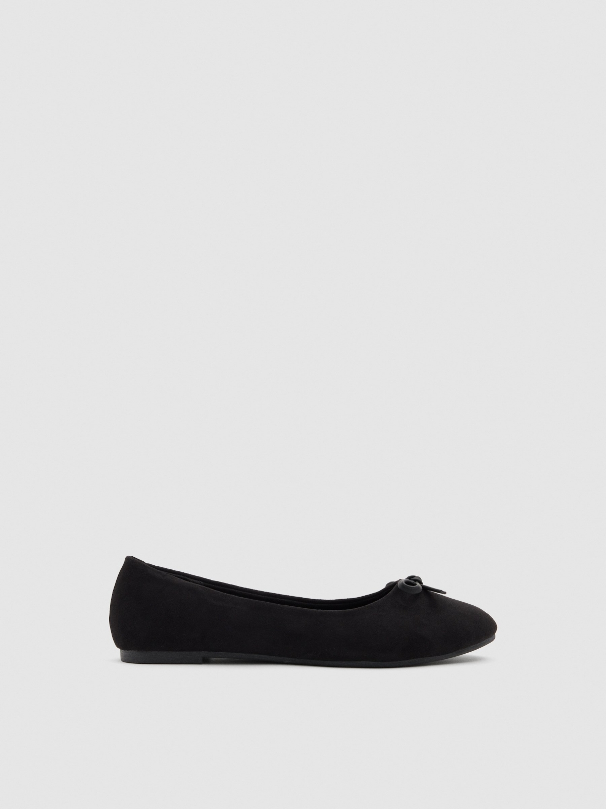 Basic ballerinas with bow black profile view