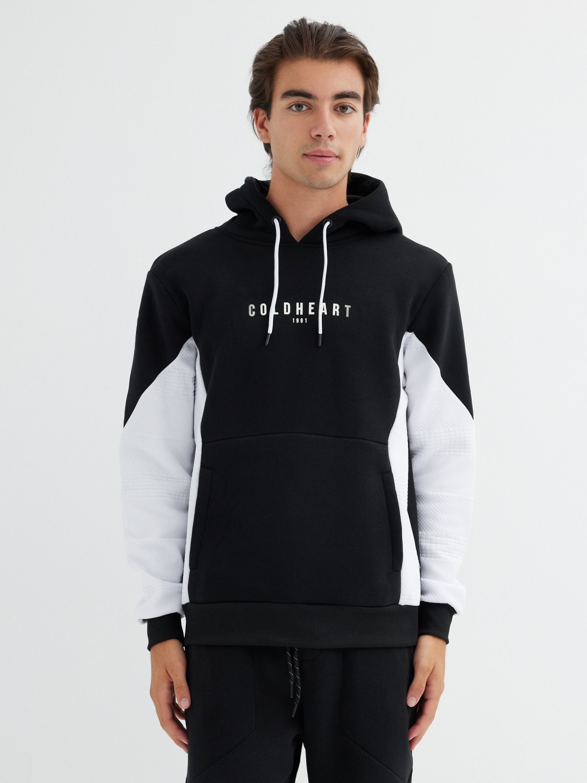 Coldheart hoodie black middle front view