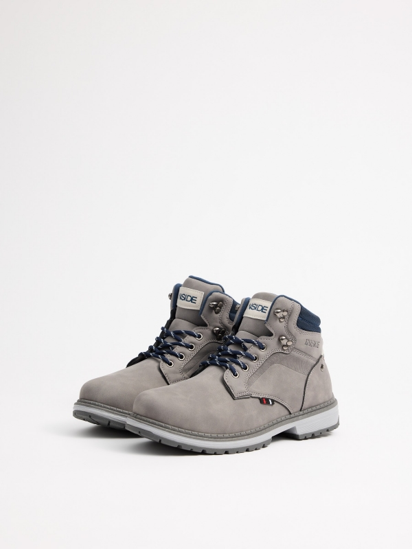 Combined mountain boots grey 45º front view