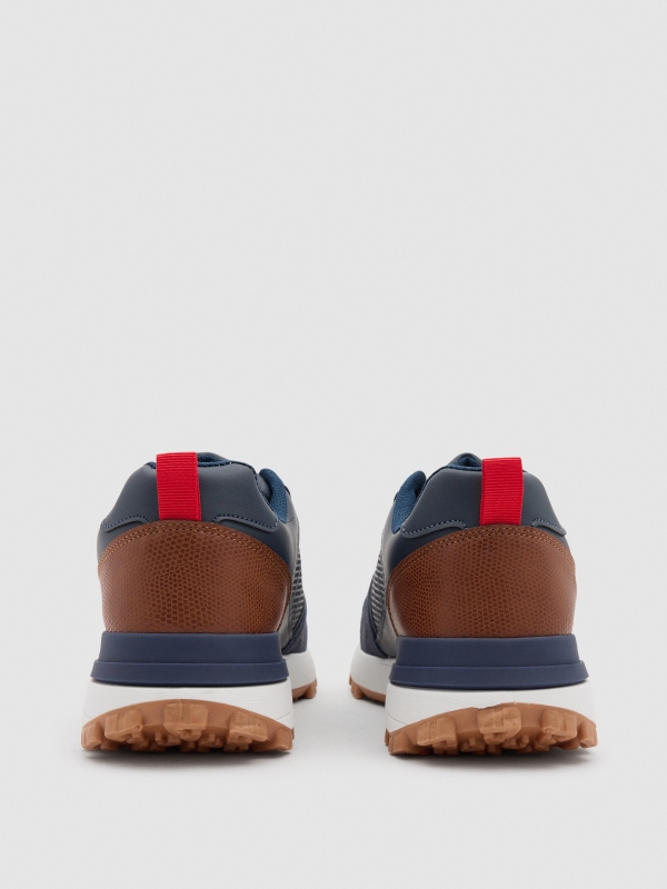 Two-tone casual sports shoes blue detail view