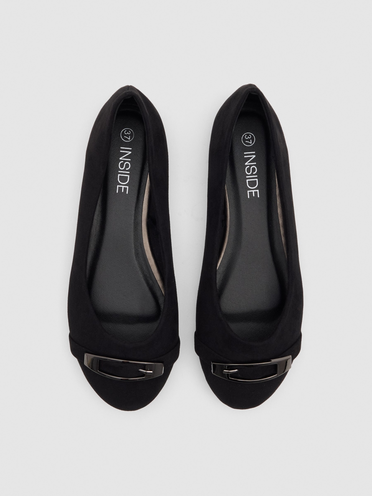 Basic ballerinas with buckle black detail view