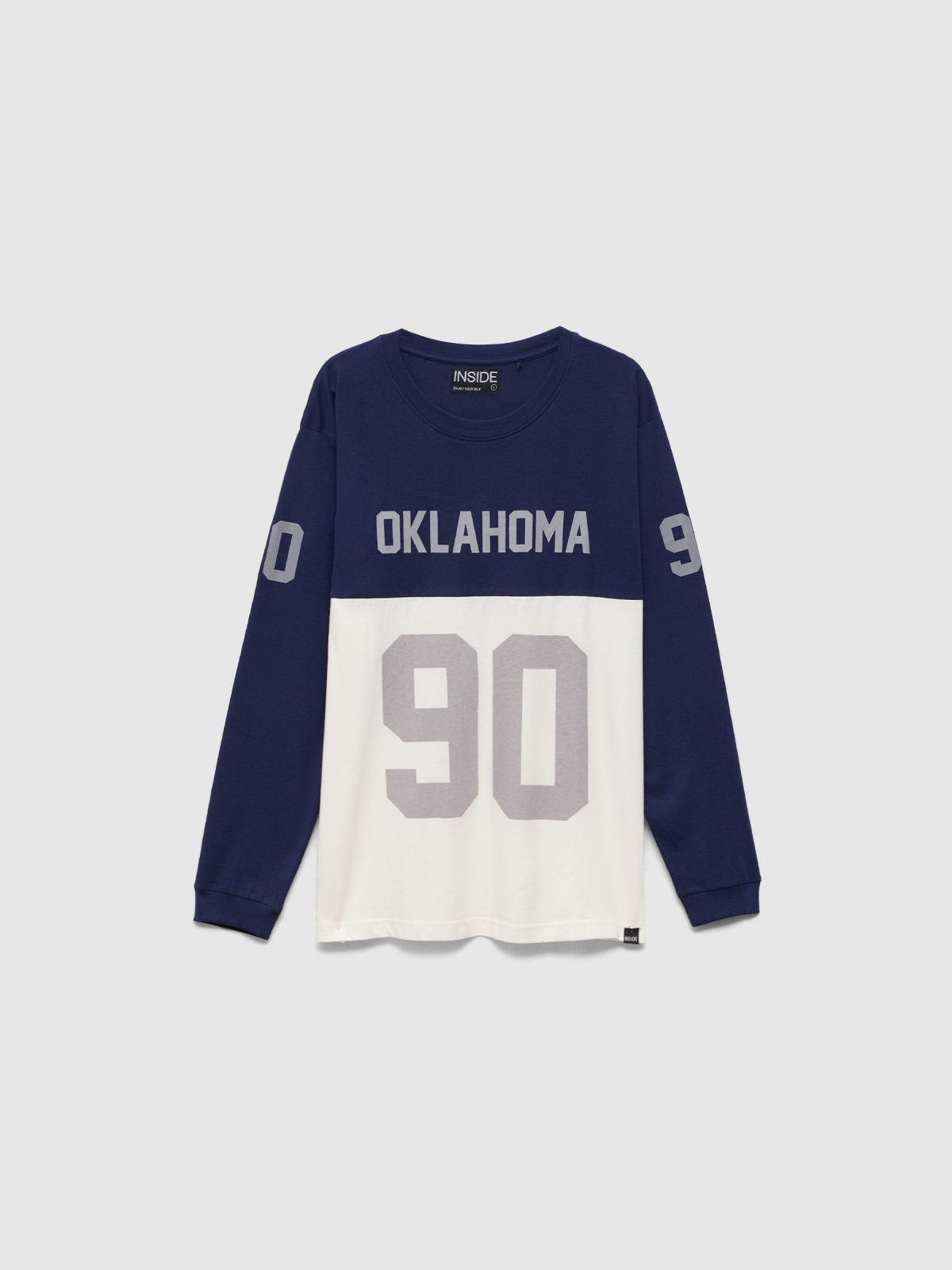  Camiseta unisersity Oklahoma 90 azul marino vista frontal