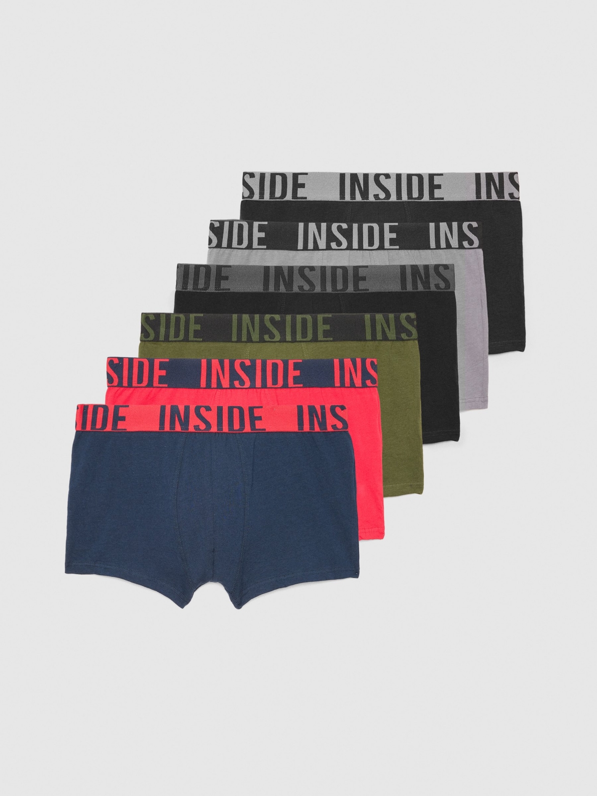 Pack 6 calzoncillos boxer combinados multicolor vista detalle frontal