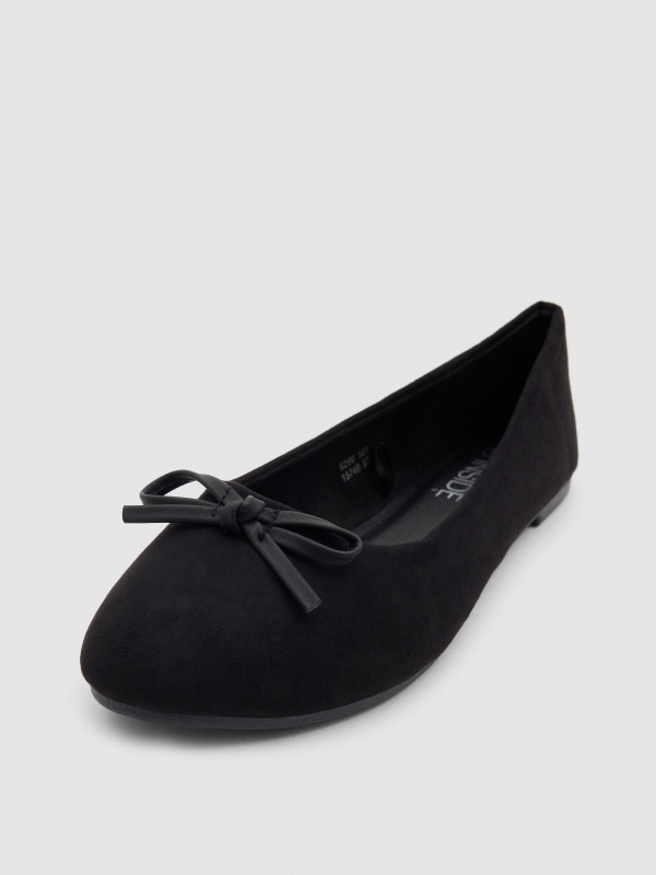 Basic ballerinas with bow black detail view