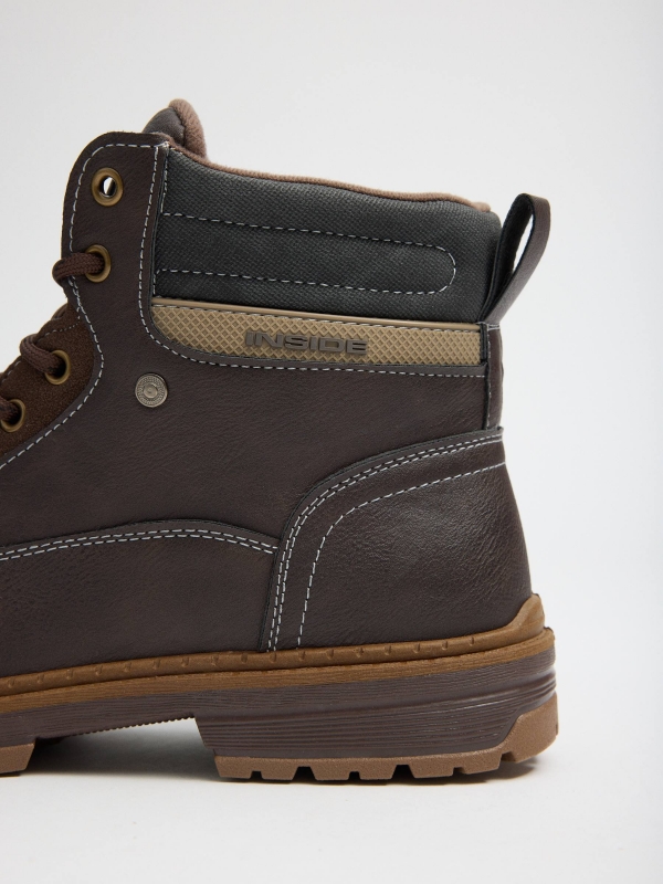 Brown combined mountaineer boot brown detail view