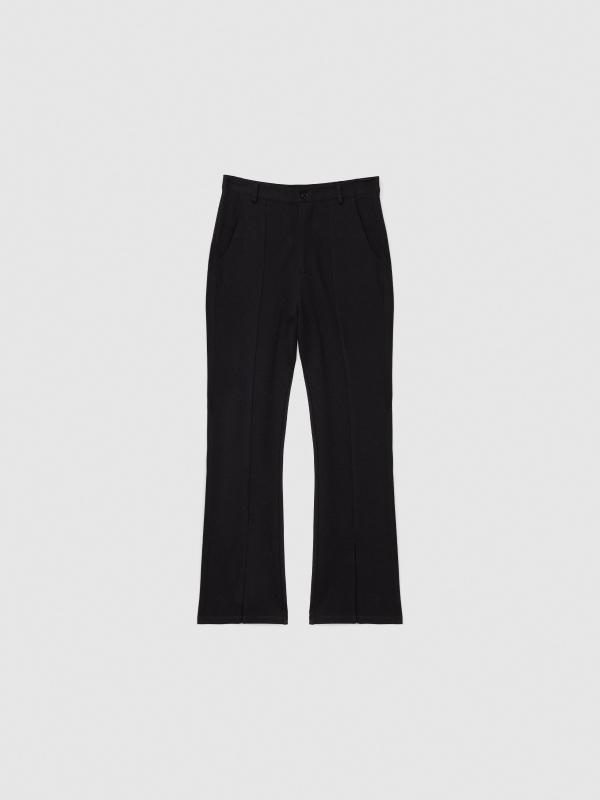  Flared dress pants with opening black front view