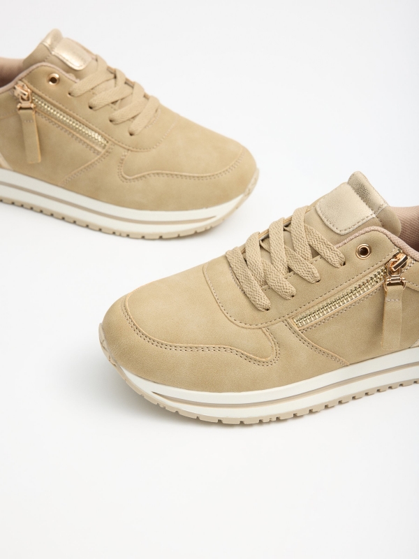 Casual Running Sneakers in Nylon sand detail view