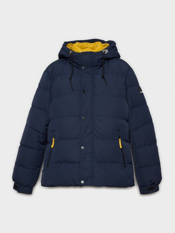  Contrast padded jacket navy front view