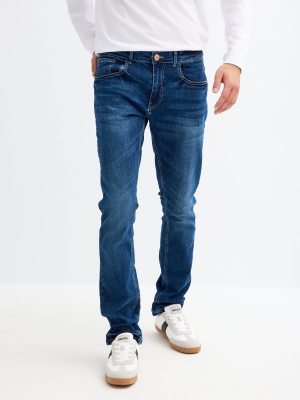 Jeans slim azul azul vista media frontal