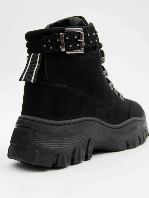 Bota plataforma de moda casual preto