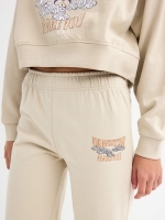 %Pto% Calças jogger com print gráfico taupe