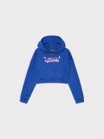 %Pto% Camisola de malha com bolso canguru azul escuro