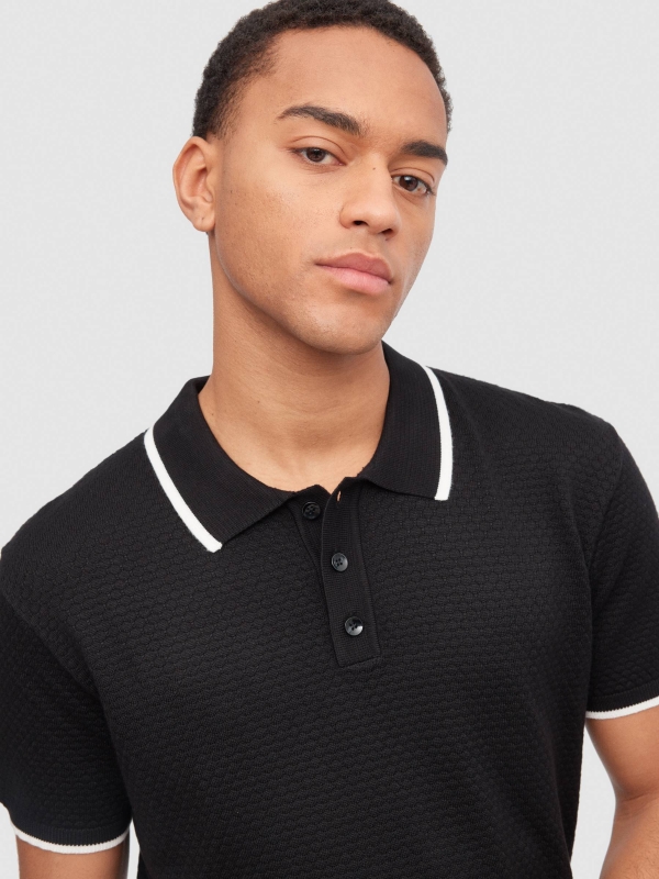  Polo de punto negro