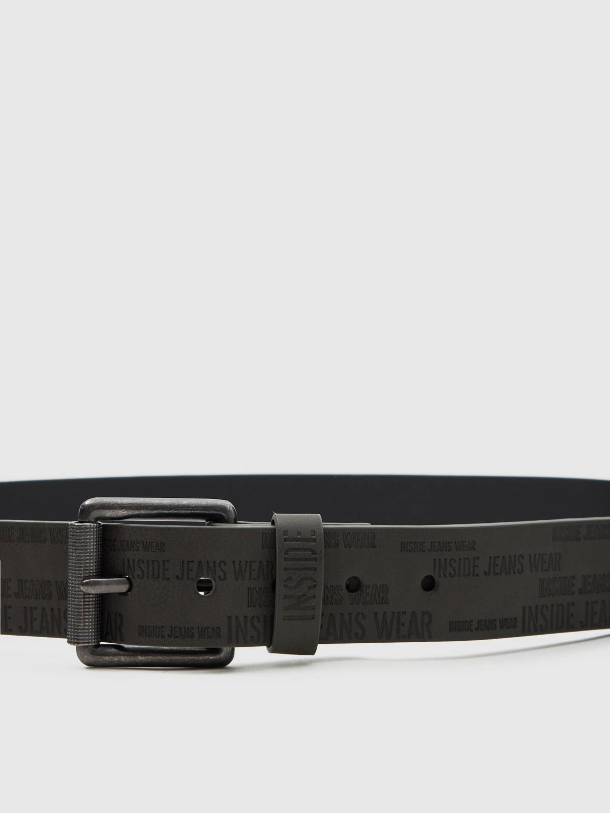 Belt engraved text grey detail view