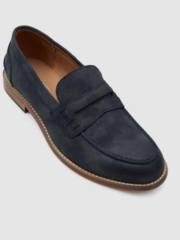 Classic moccasin blue detail view