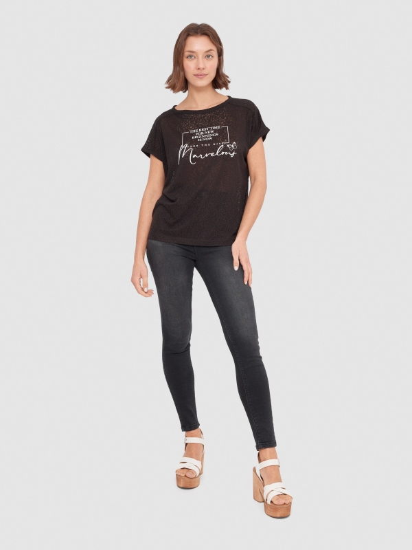 Camiseta Marvelous negro vista general frontal