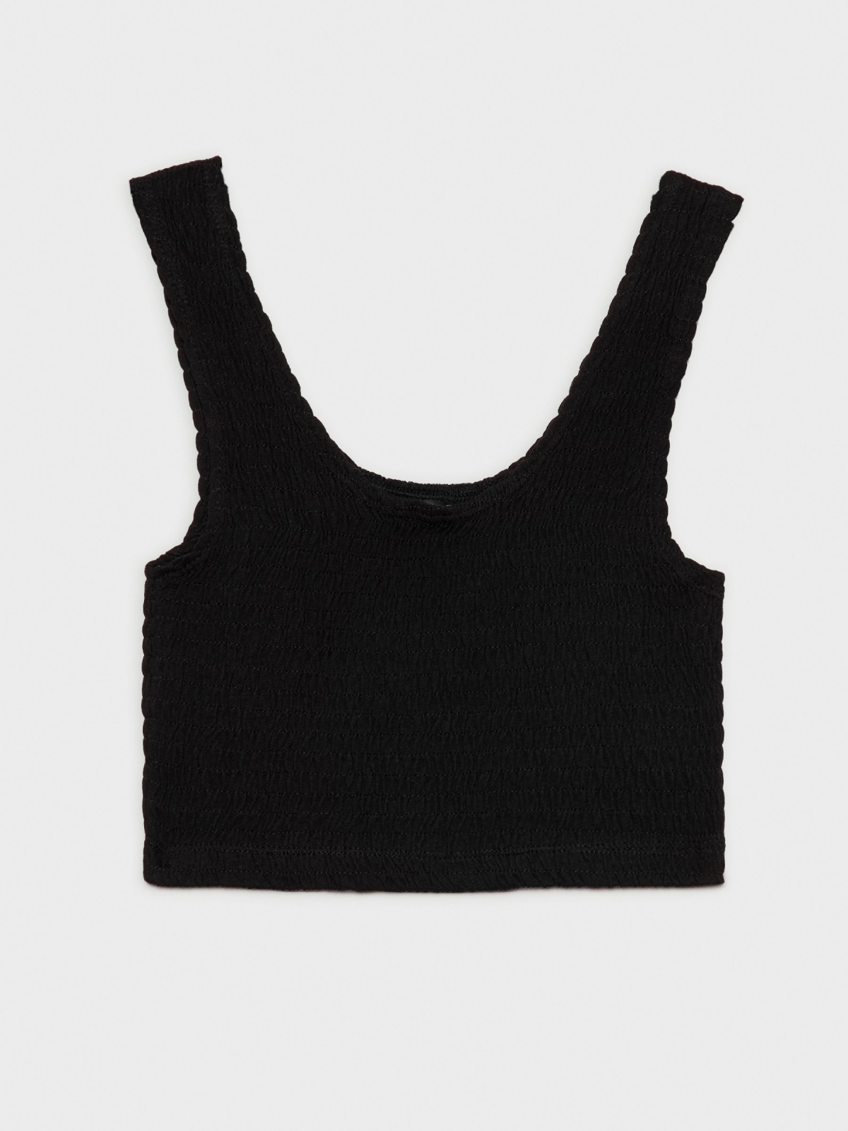  Crop top nido de abeja negro