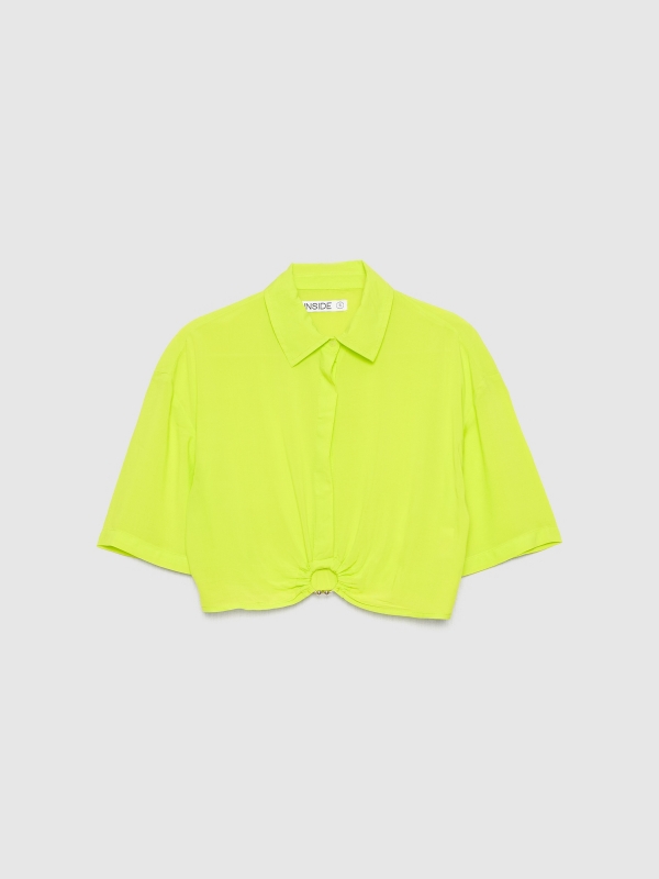 Crop ring shirt lime detail view