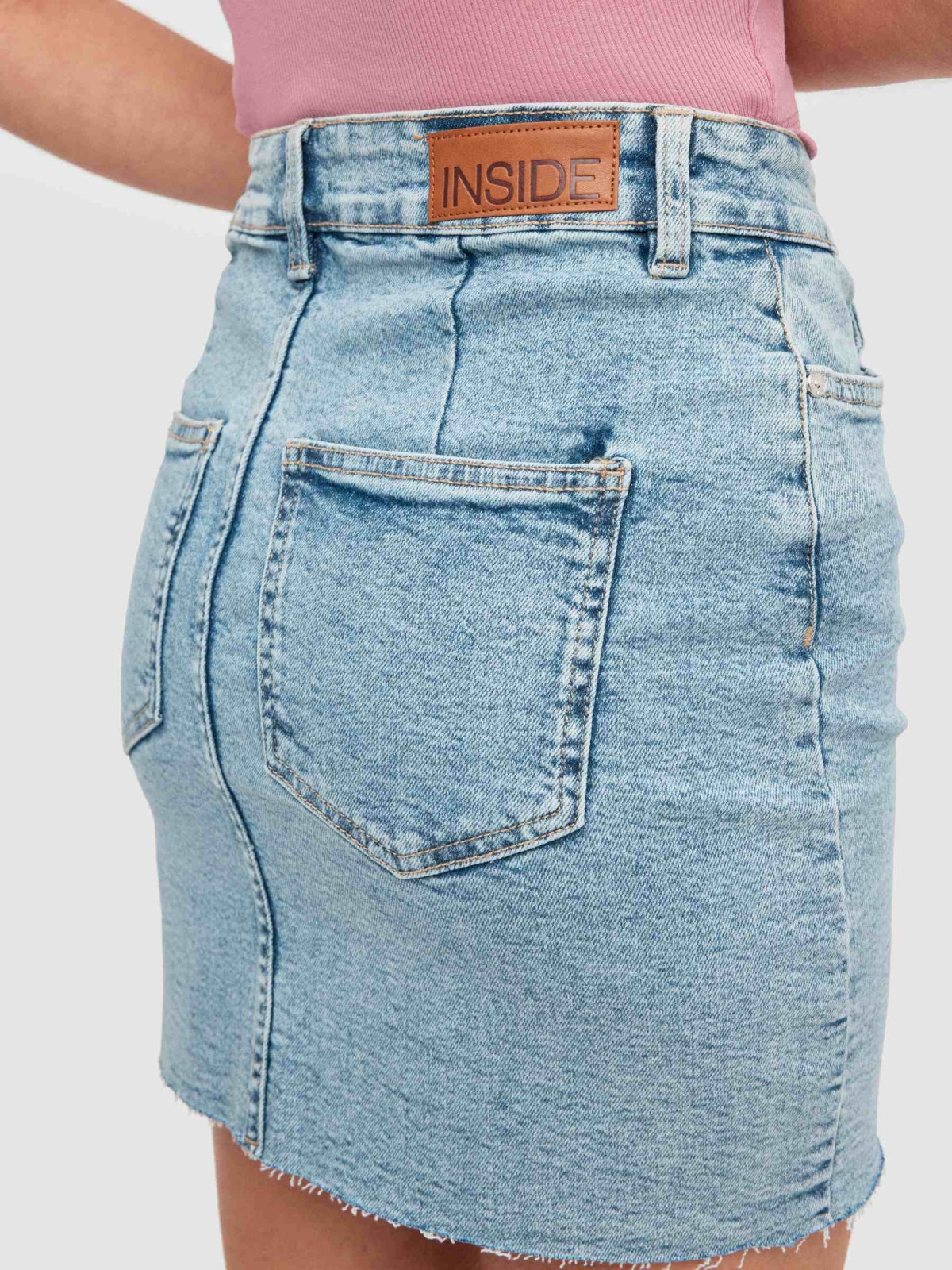 Mini denim skirt blue detail view