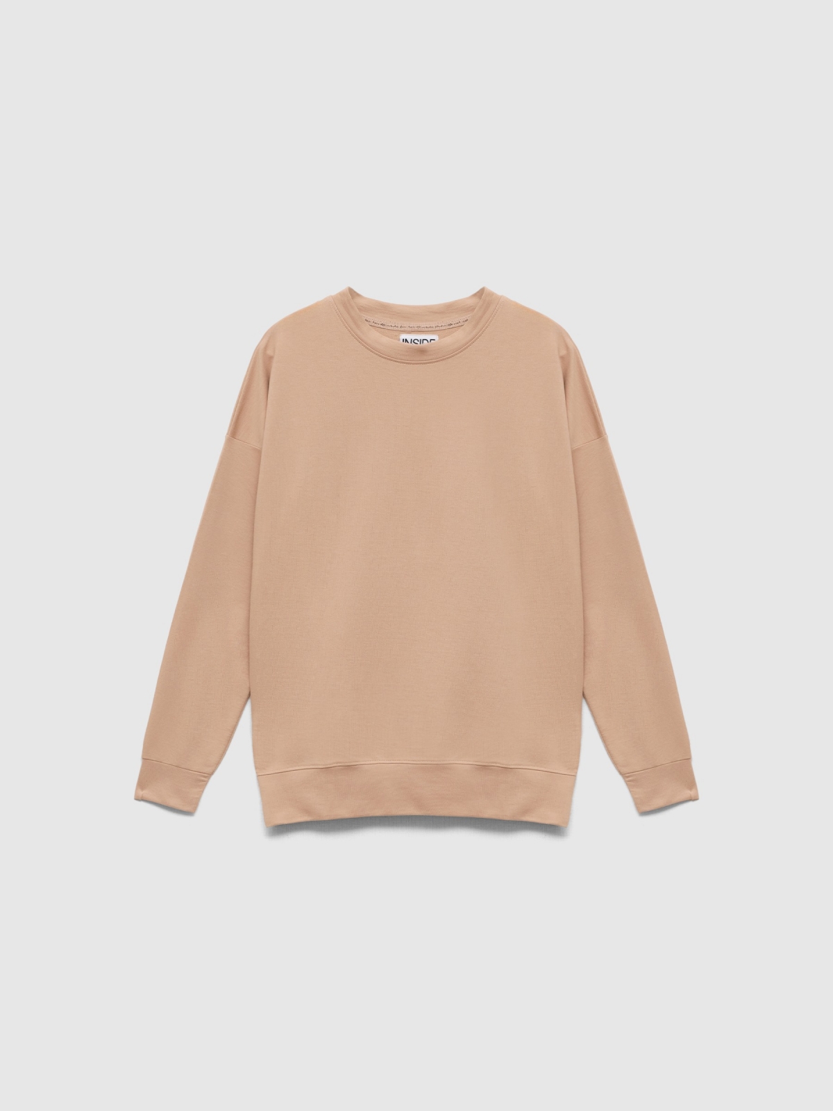  Basic oversized sweatshirt taupe front view