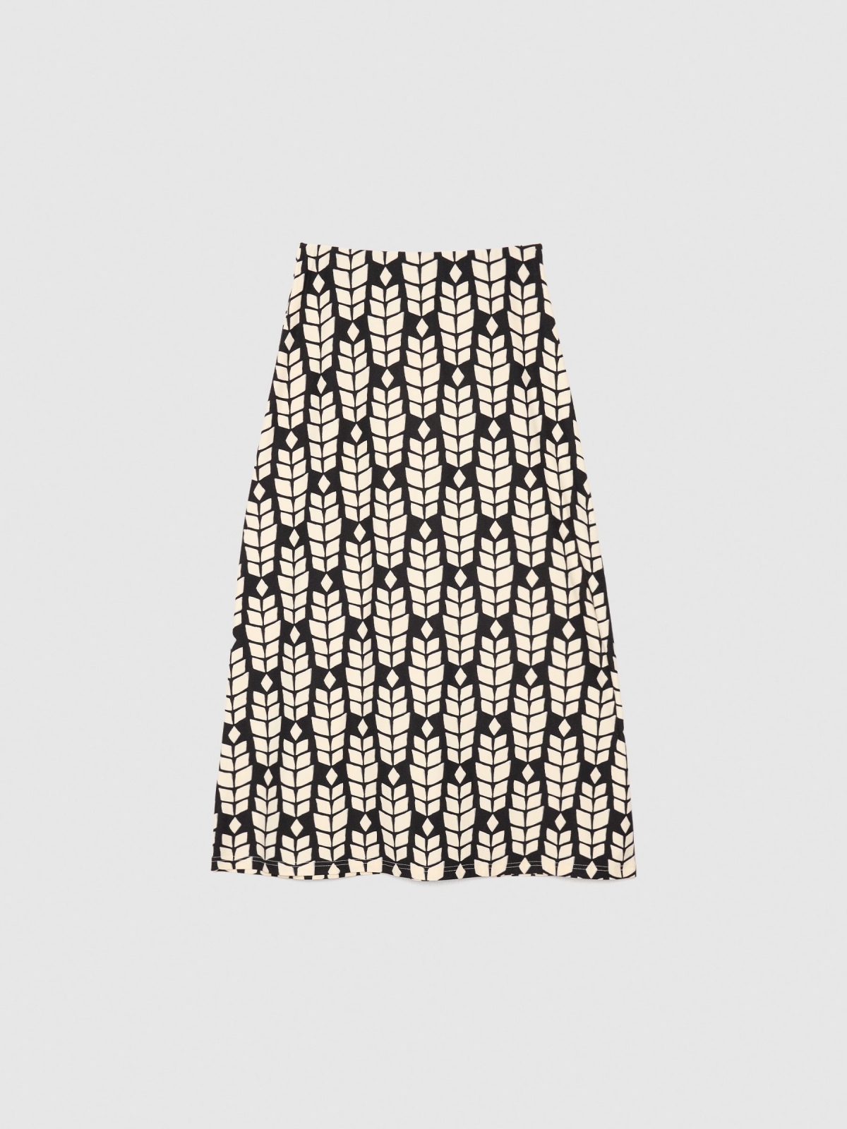  Printed midi skirt black/beige front view