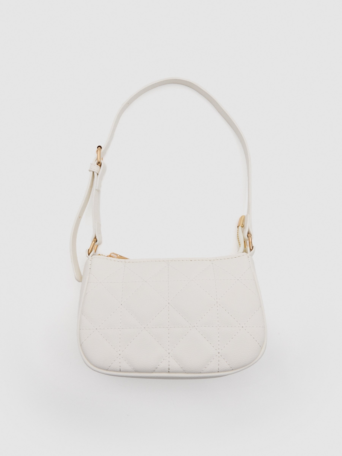 Padded shoulder bag off white detail view