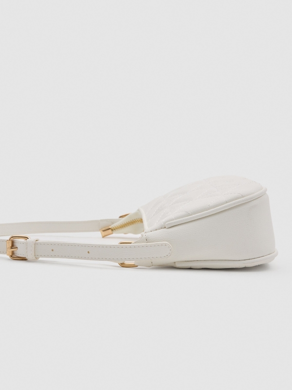 Padded shoulder bag off white detail view