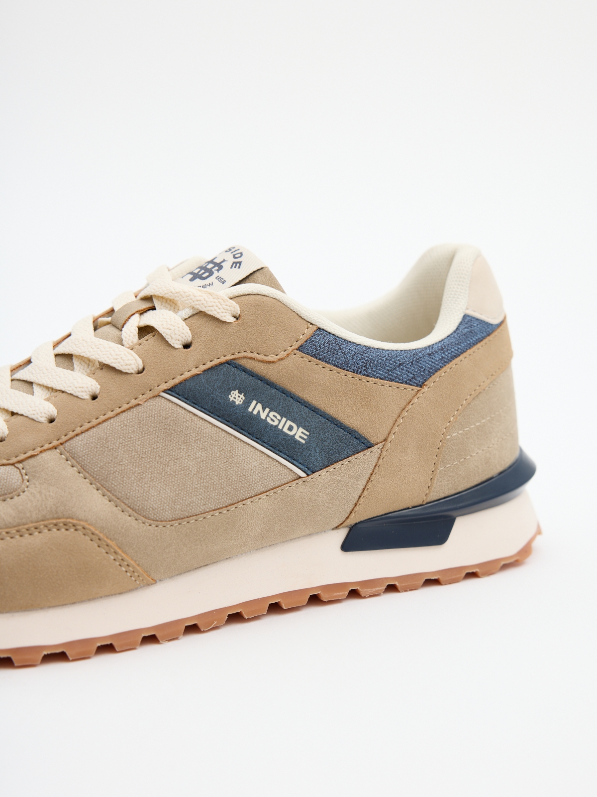 Deportivas combinadas beige running beige vista detalle