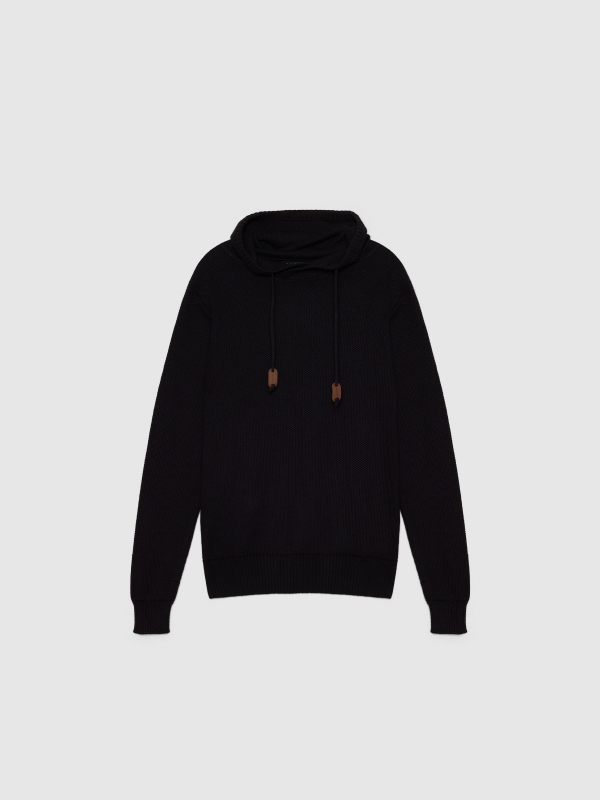 Basic pullover collar black detail view