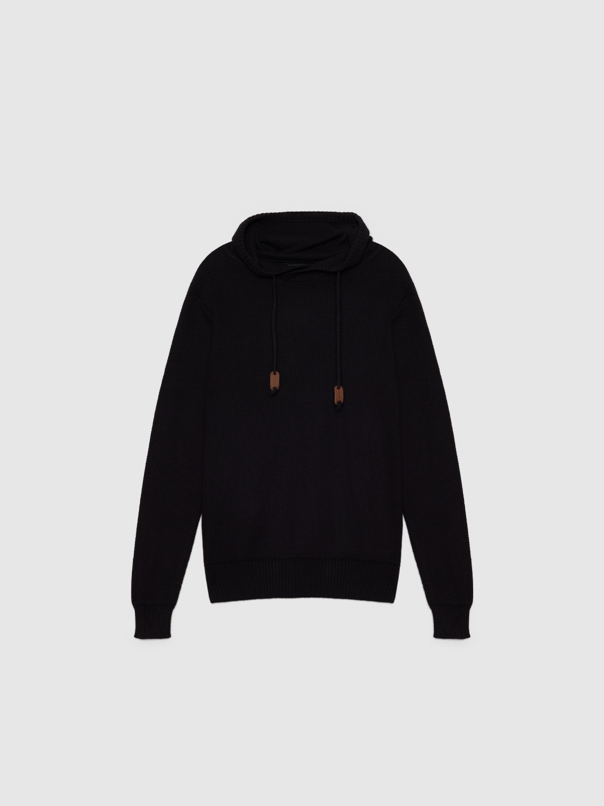 Basic pullover collar black detail view