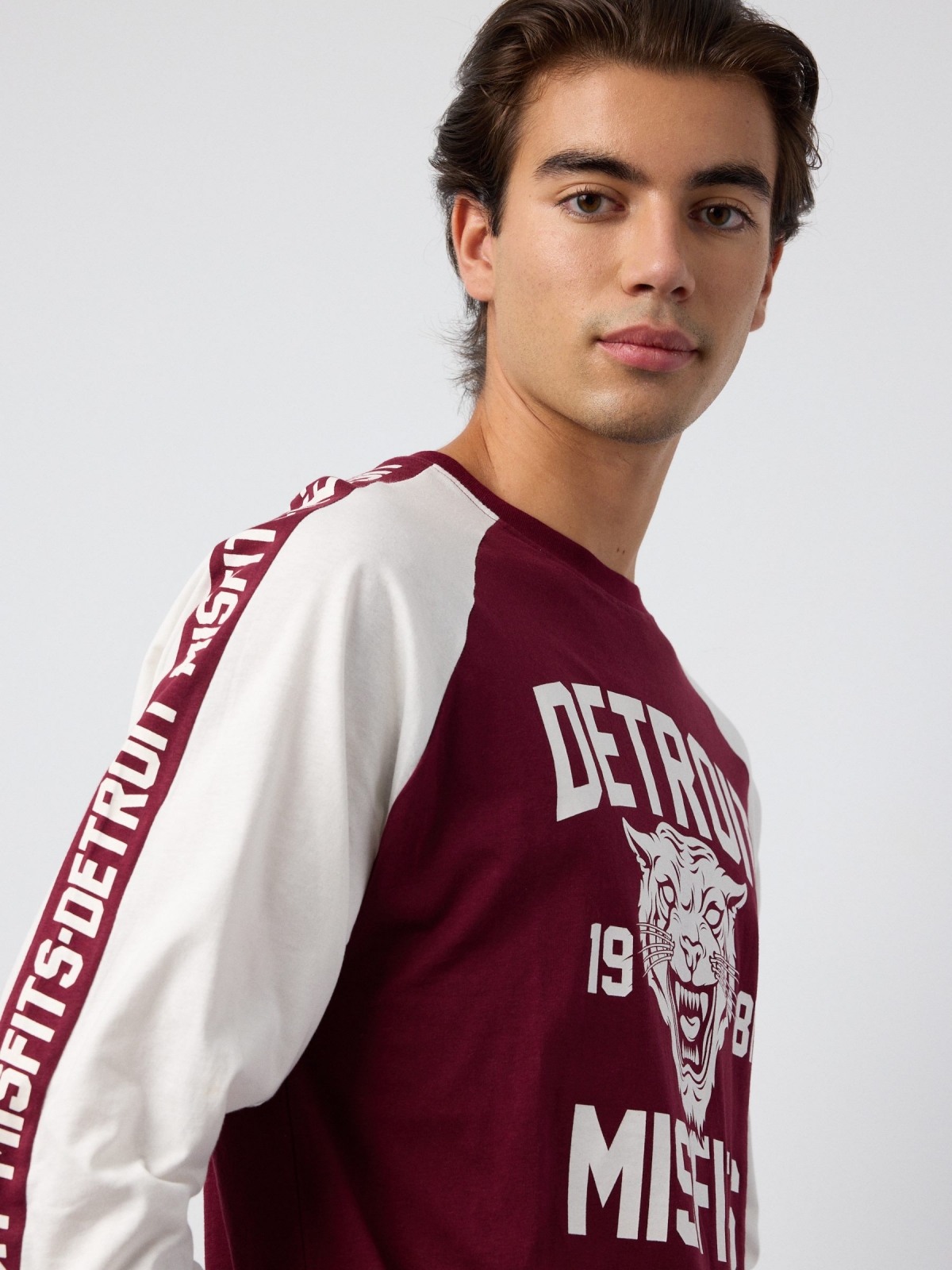  Detroit raglan T-shirt burgundy