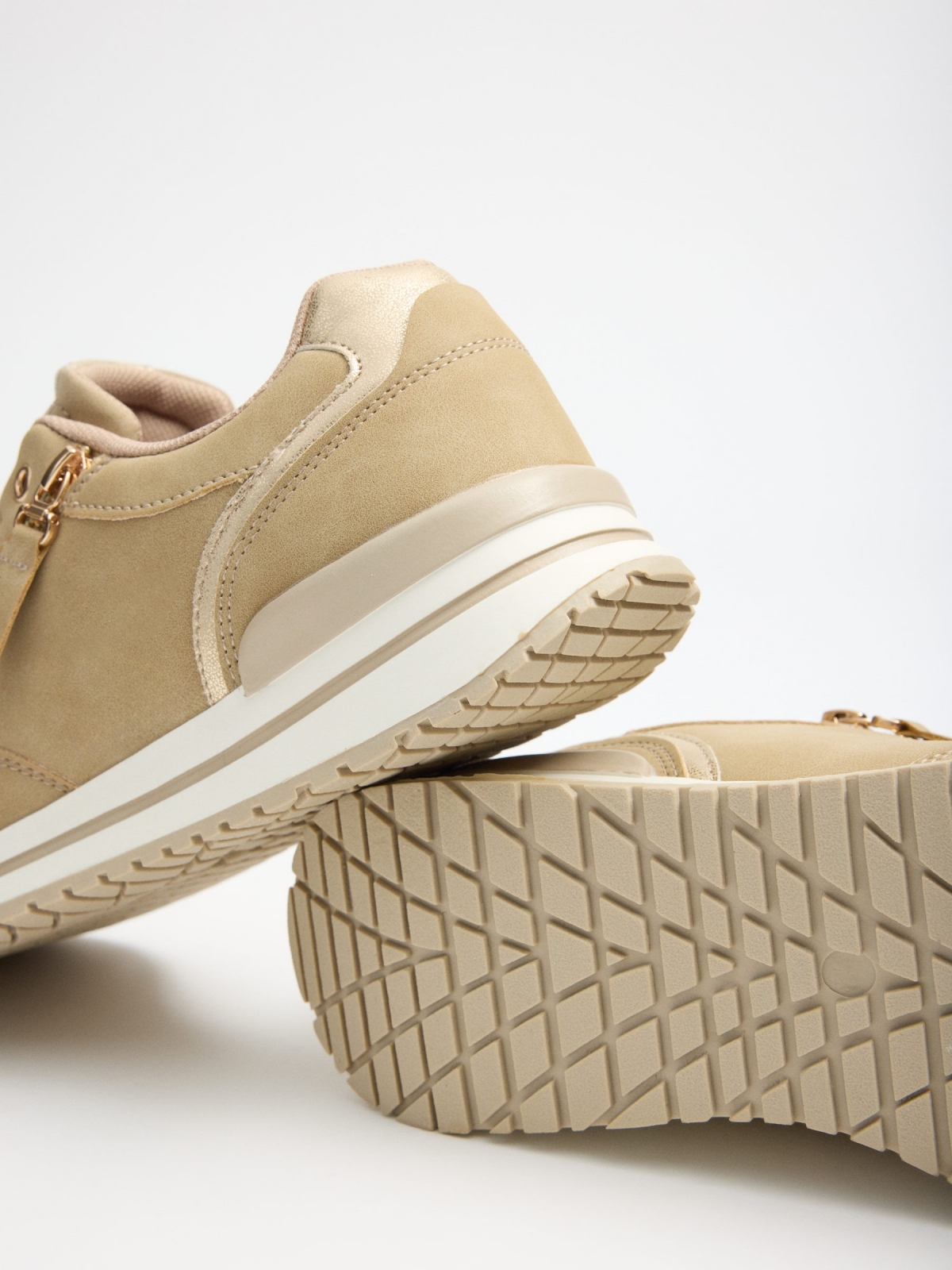 Casual Running Sneakers in Nylon sand detail view