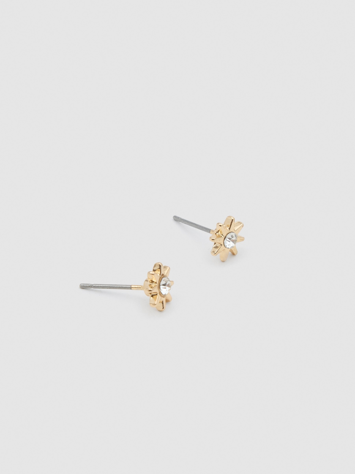 Gold plated earrings set 9 pack golden detail view