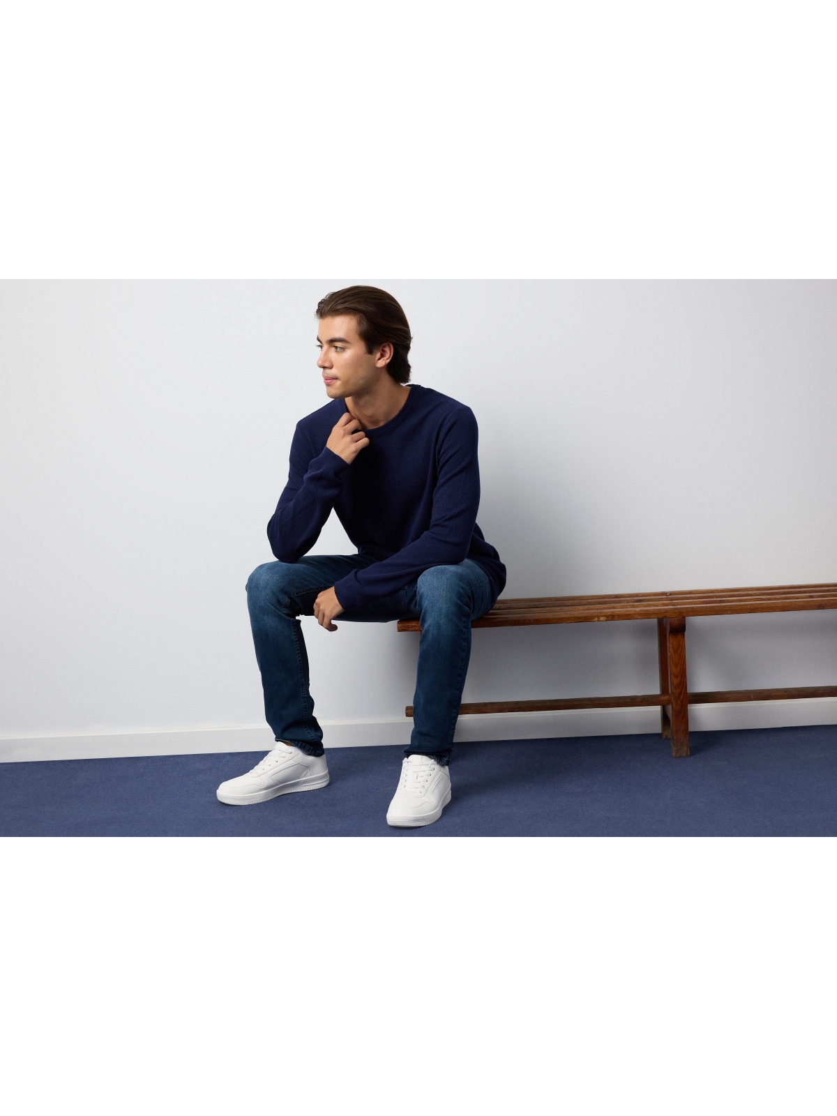 %NewExtra% Basic crew neck jumper navy