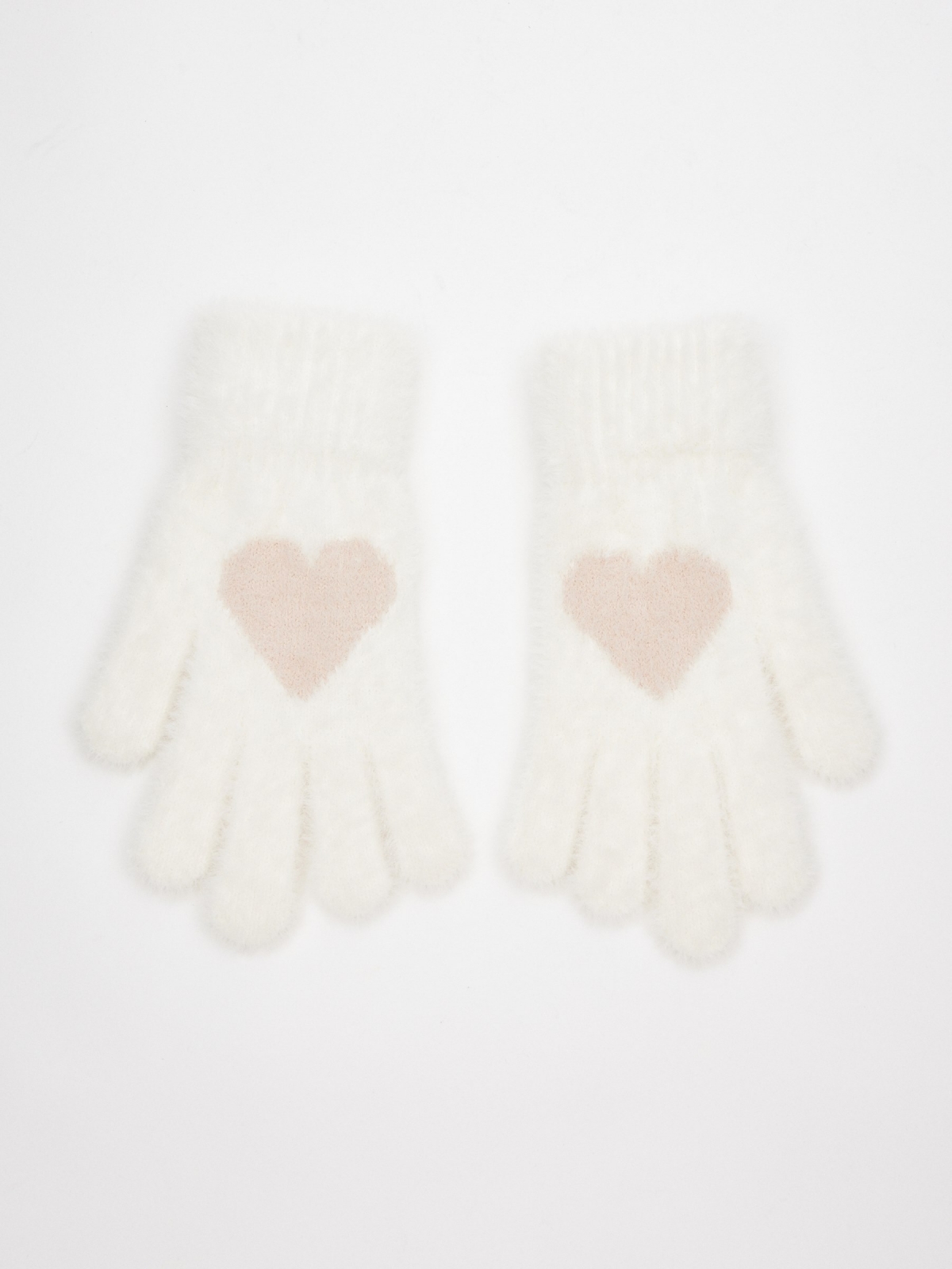 White pile effect glove