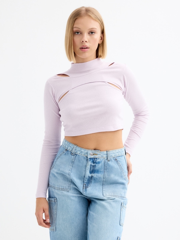 Tight crop cut out t-shirt