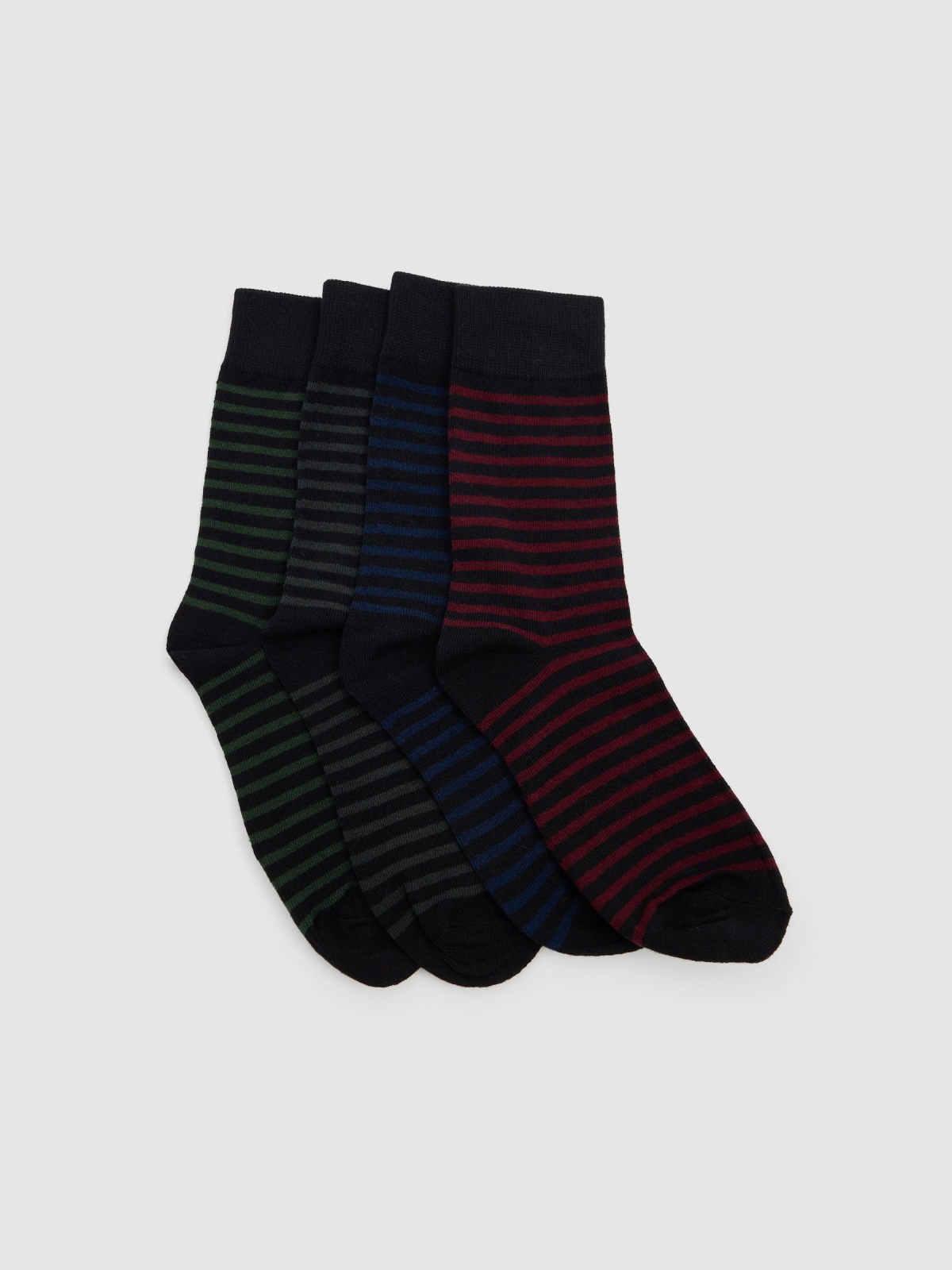 Striped socks Pack 4 multicolor middle front view