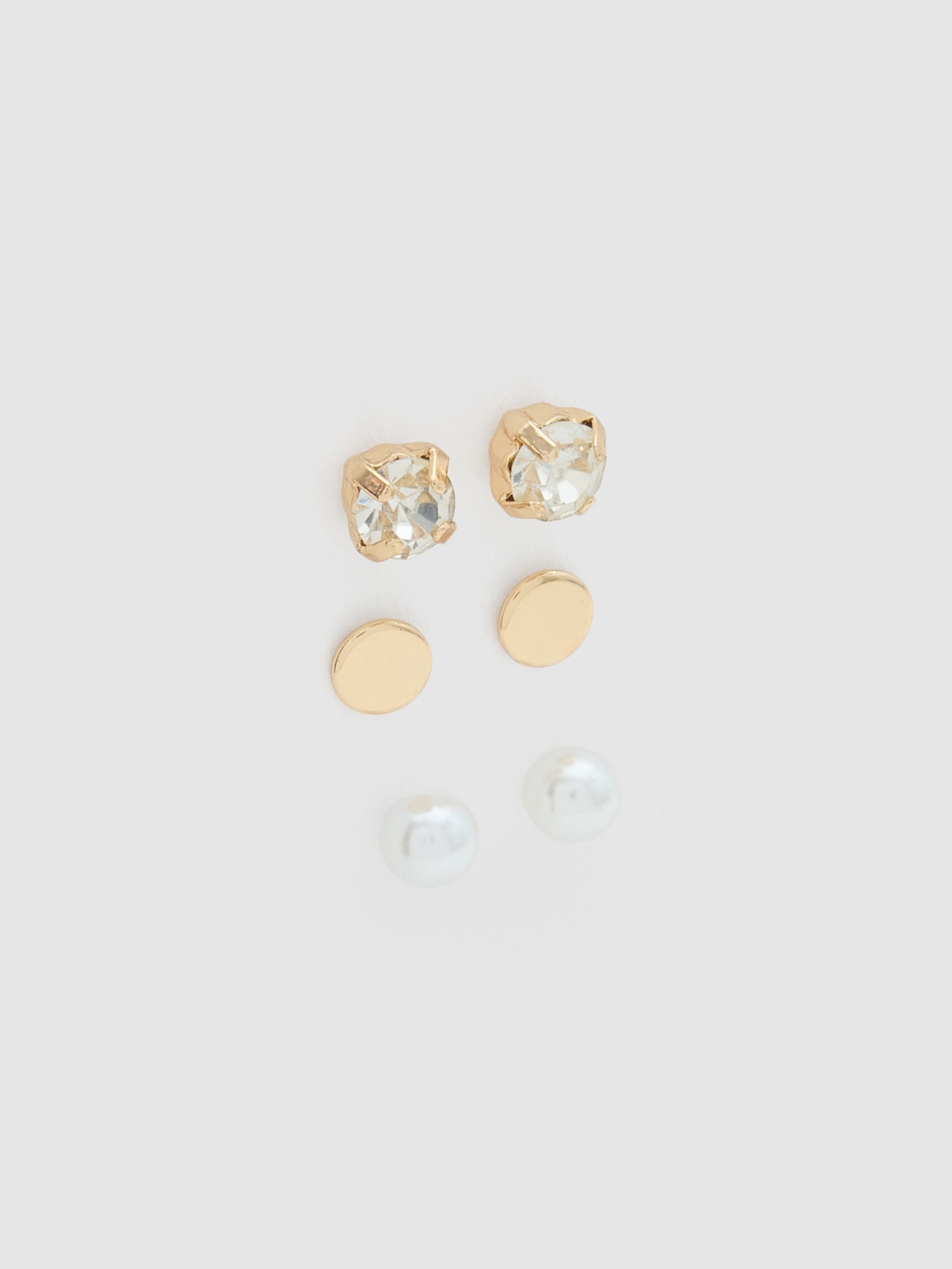 Set pendientes aro dorados pack 6